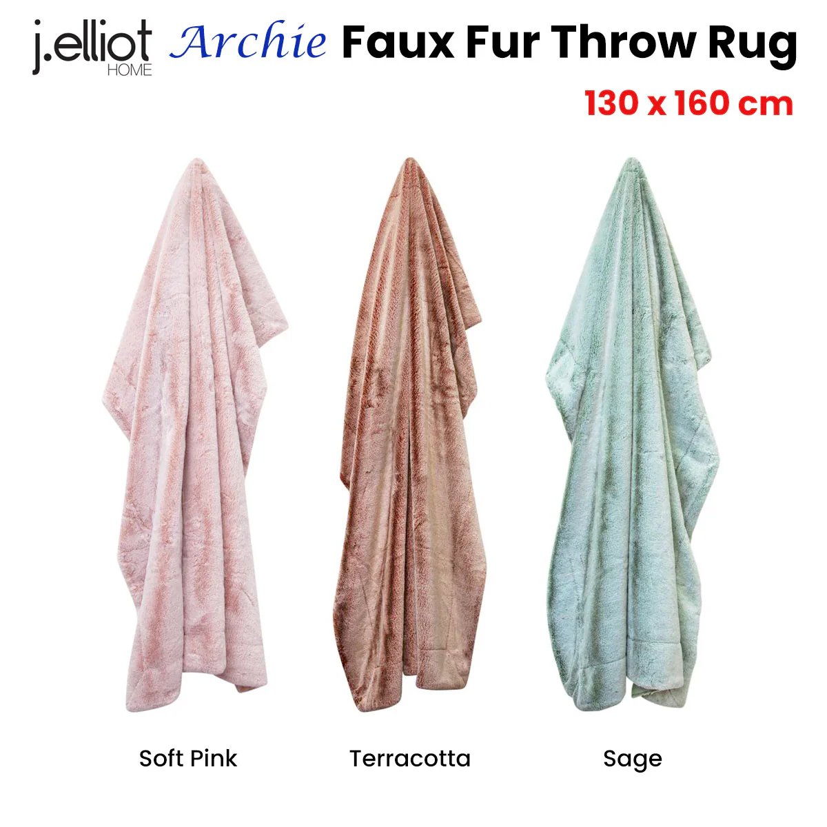 Wadi Throw Soft Blanket Faux Fur Throw Blanket 130 x 160cm - Terracotta - Nurns