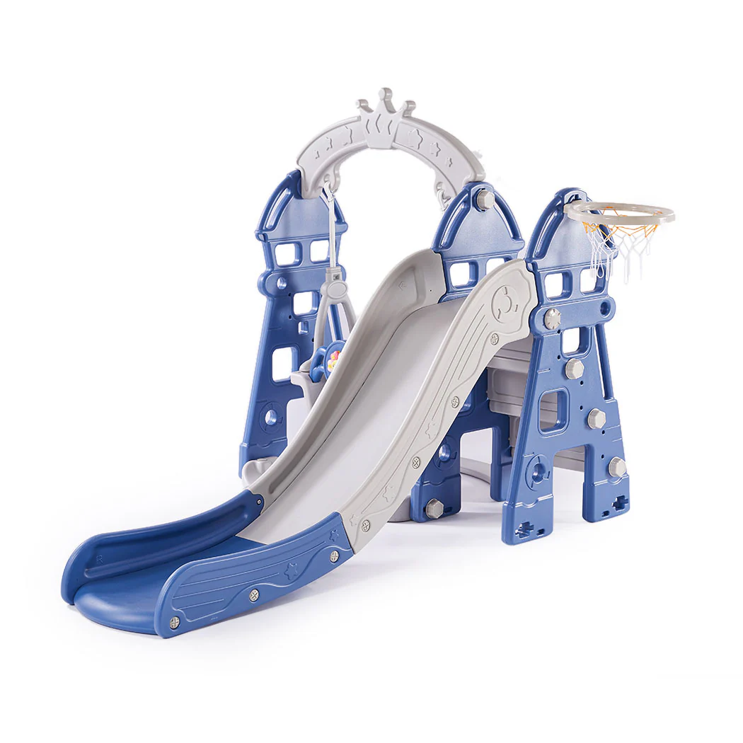 Kids Slide Swing Basketball Ring Hoop Activity Centre Toddlers Play Set Outdoor - Nurns