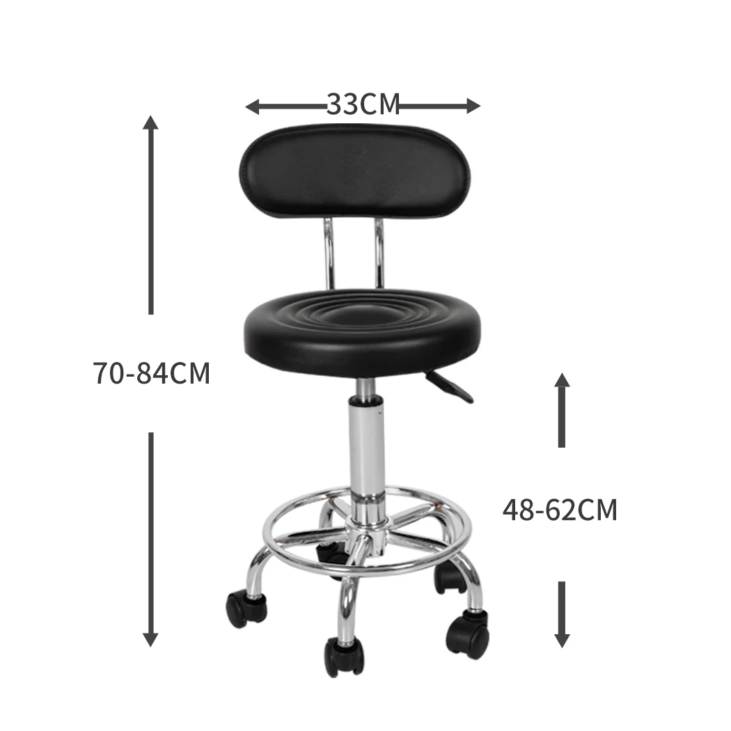 Salon Stool Swivel Bar Stools Chairs Barber Hydraulic Lift Hairdressing - Black - Nurns