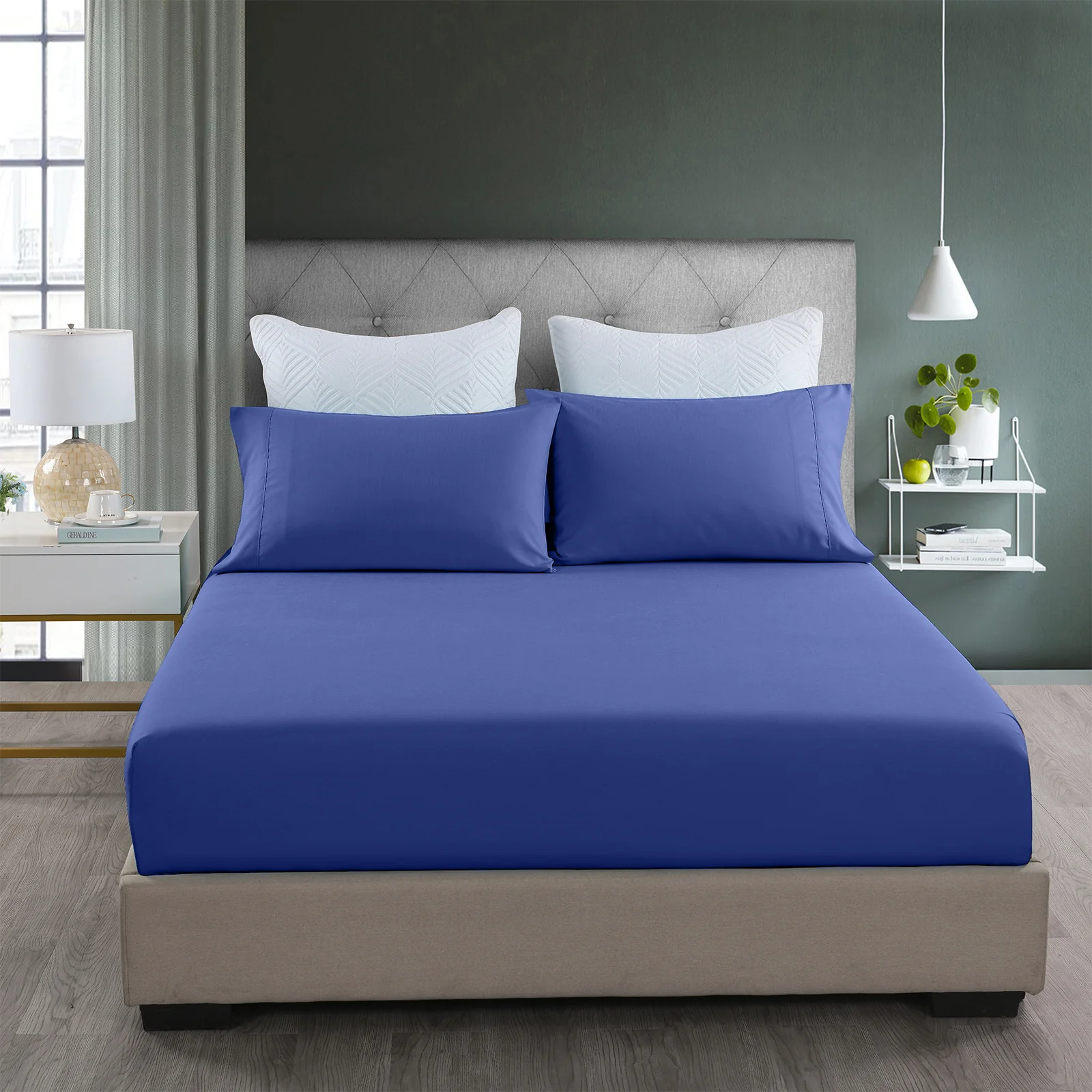 King Royal Comfort Bamboo Cooling 2000TC 3-Piece Combo Set - Royal Blue - Nurns