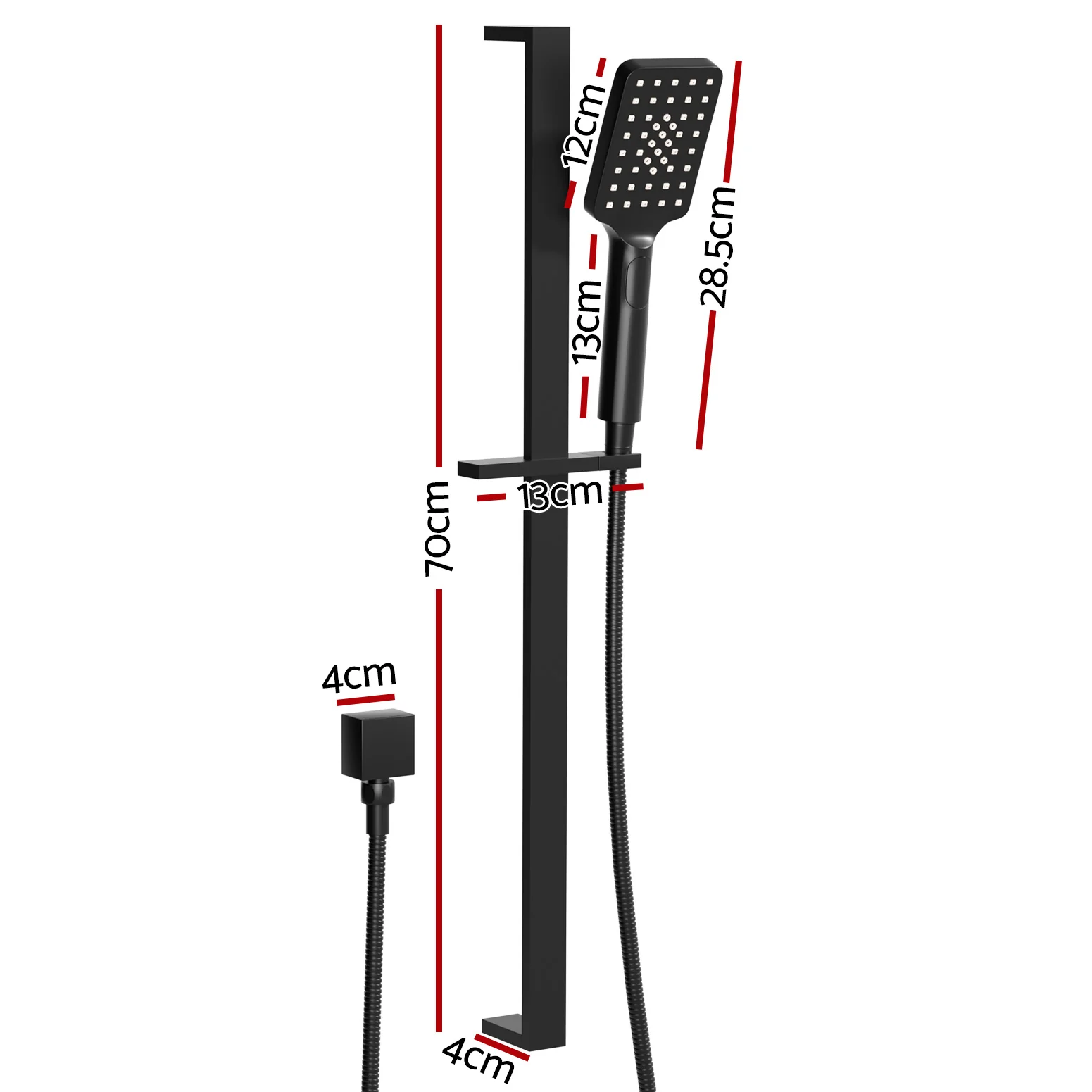 Handheld Shower Head Set 3.1'' High Pressure - Black - Nurns