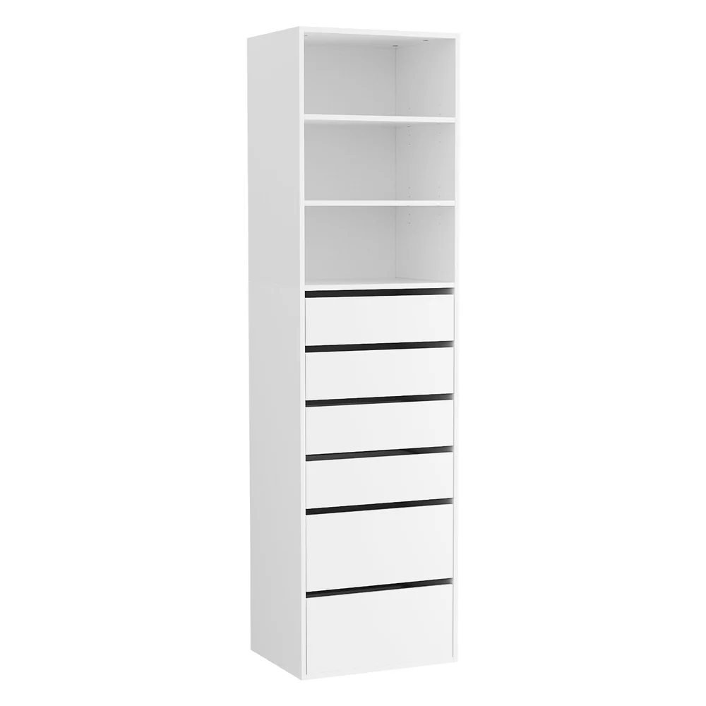 Artiss 6 Chest of Drawers Tallboy Cabinet - White - Nurns
