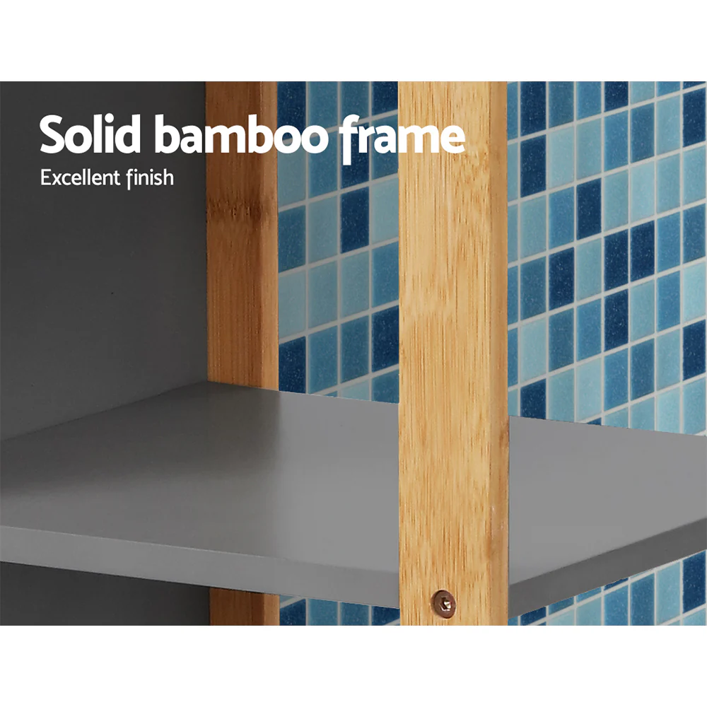 Bathroom Cabinet Tallboy Furniture Toilet Storage Laundry Cupboard 115cm - Nurns