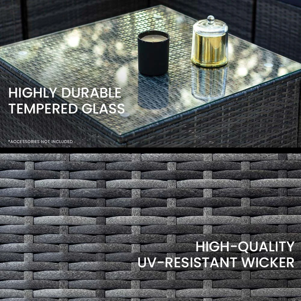 Ray 3-Seater Set 4-Piece Modular Outdoor Lounge Setting with Coffee Table - Grey - Nurns