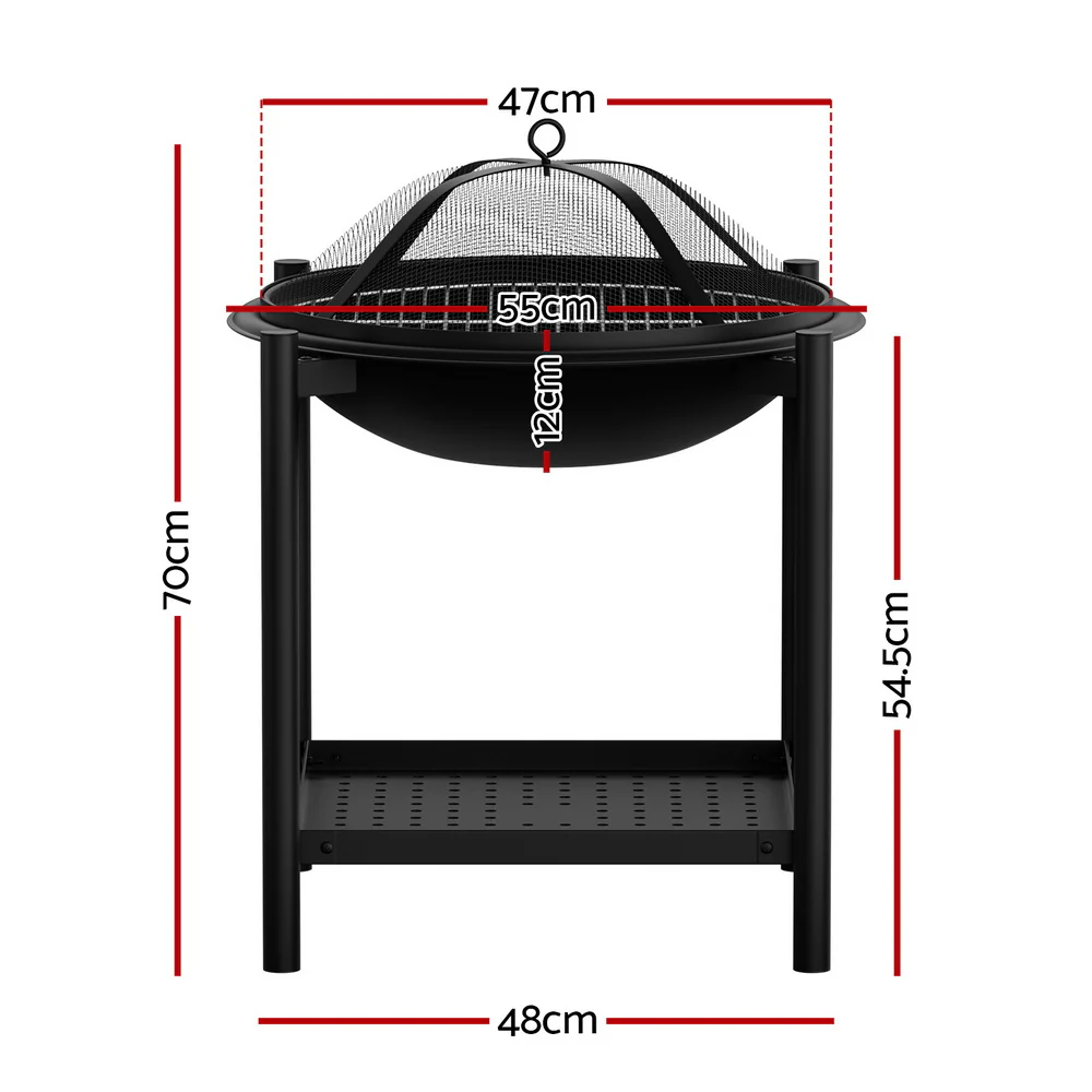 Fire Pit BBQ Grill 2-in-1 Outdoor - Nurns