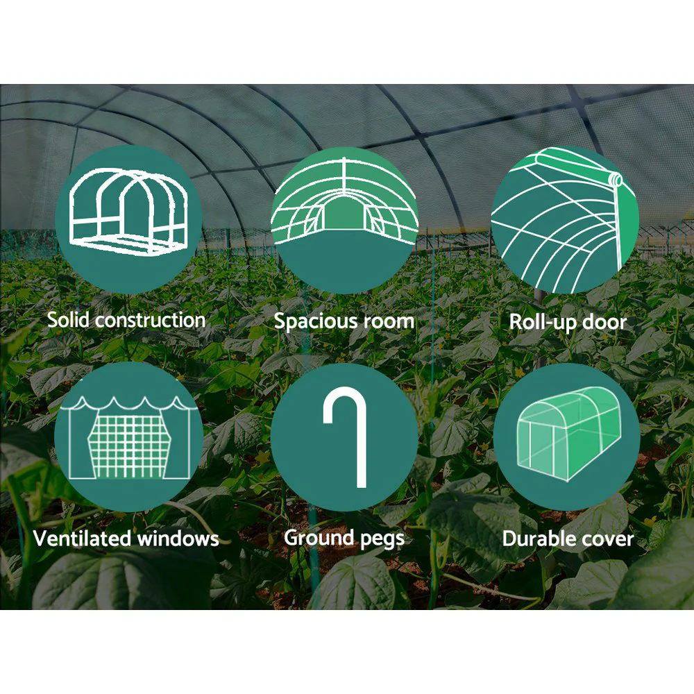 Greenfingers Greenhouse 3.5x2x2M Walk in Green House Tunnel Plant Garden Shed - Nurns