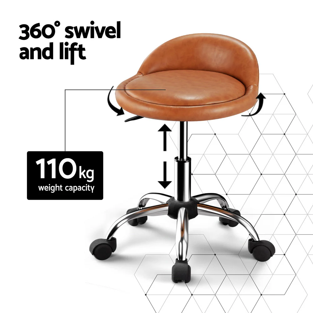 Salon Stool Swivel Chair Backrest Chairs - Nurns