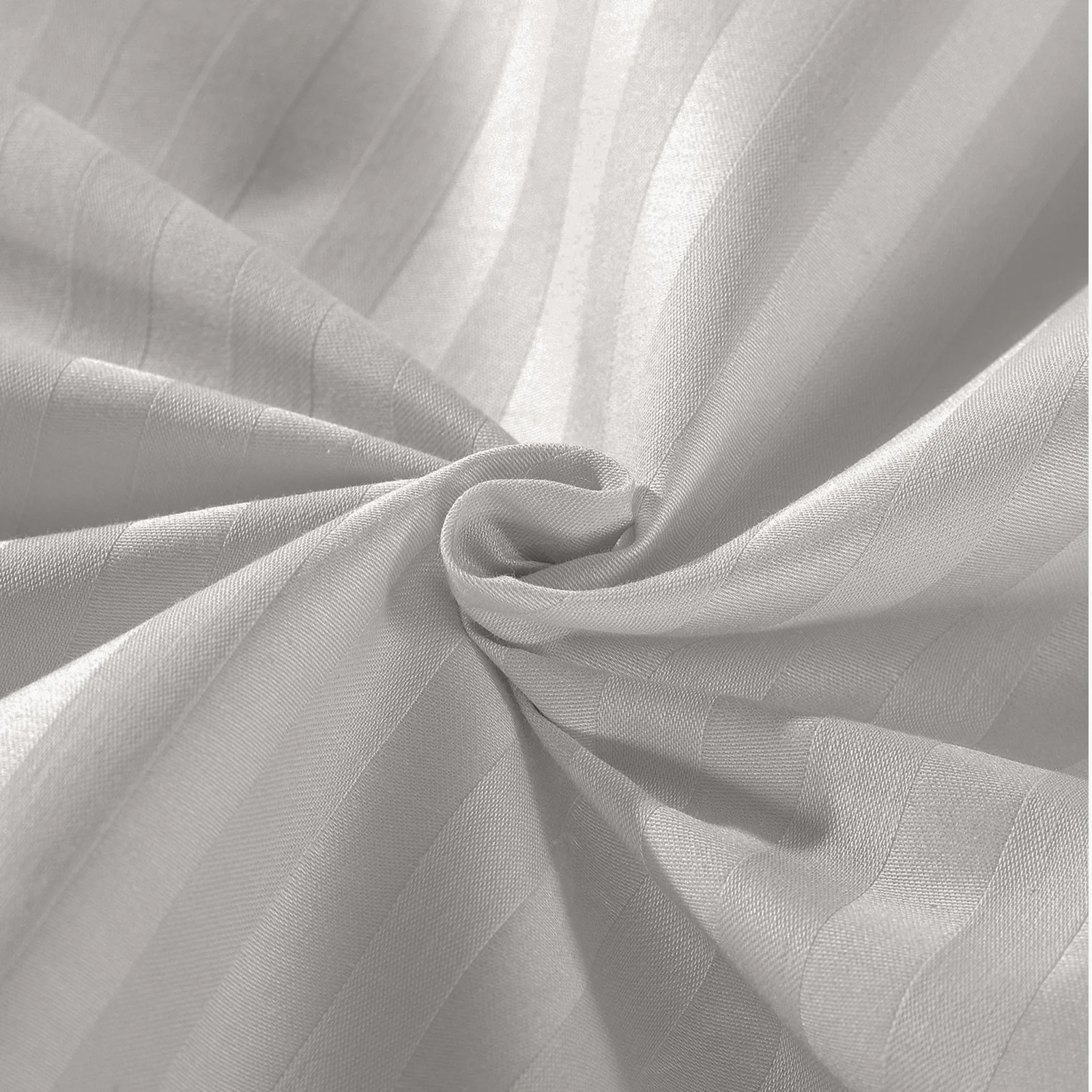 Double Kensington 1200TC Cotton Sheet Set Stripe - Silver Grey - Nurns