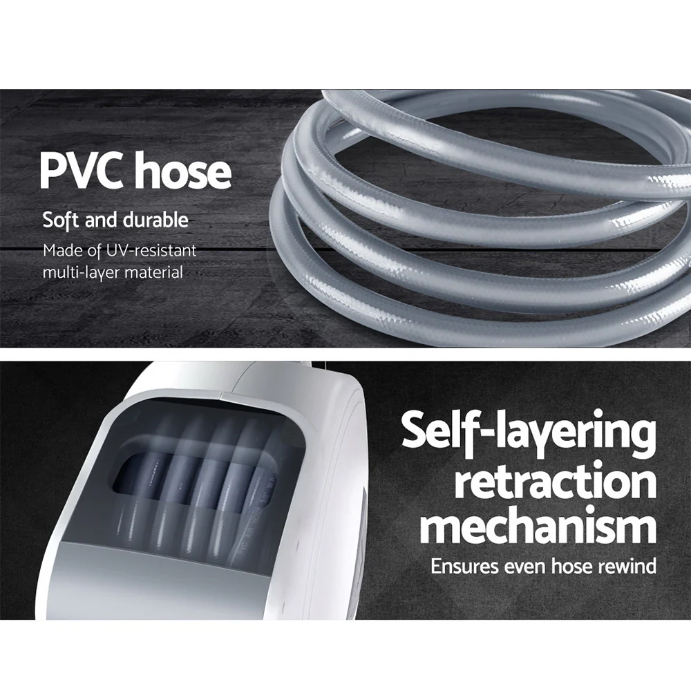 Air Hose Reel 10m Retractable Rewind Swivel Wall Mount Compressor Garage - Nurns