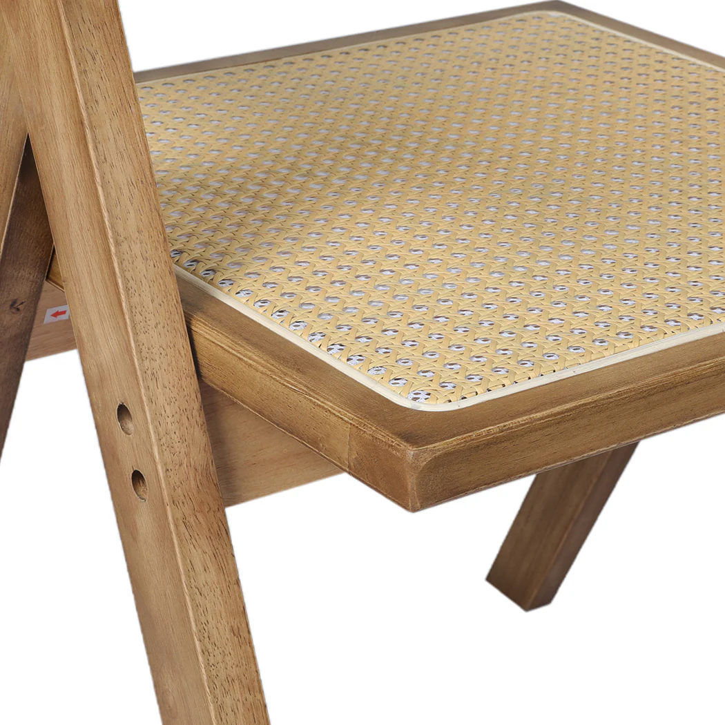 Elowen Dining Chair Solid Wood Rattan Armchair Wicker Accent Lounge Chairs - Natural - Nurns