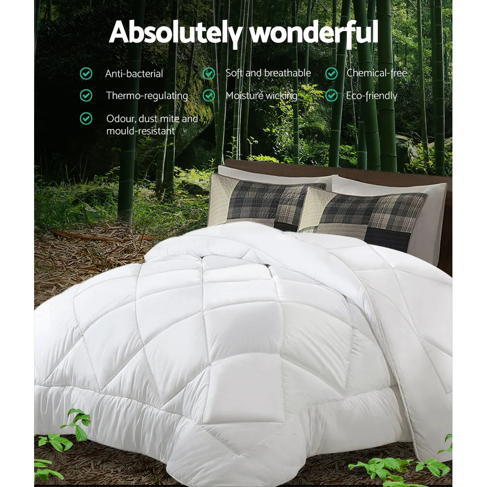 Queen Giselle Bedding 800GSM Microfibre Bamboo Quilt - Nurns