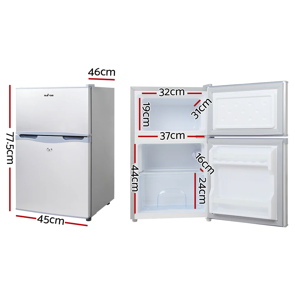 Glacio 65L Portable Fridge Freezer Bar Upright 12V/24V/240V Camping Caravan - Nurns