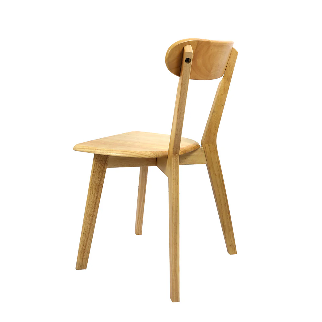 Felicity Set of 2 Dining Chairs Wooden Kitchen Chair - Natural - Nurns