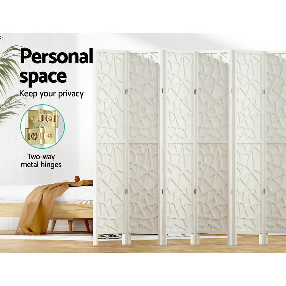 8 Panel Room Divider Screen 325x170cm - White - Nurns