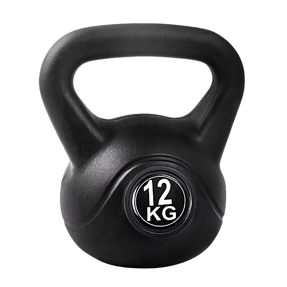 Everfit 12kg Kettlebell Set Weight Lifting Bench Dumbbells Kettle Bell Gym Home - Nurns