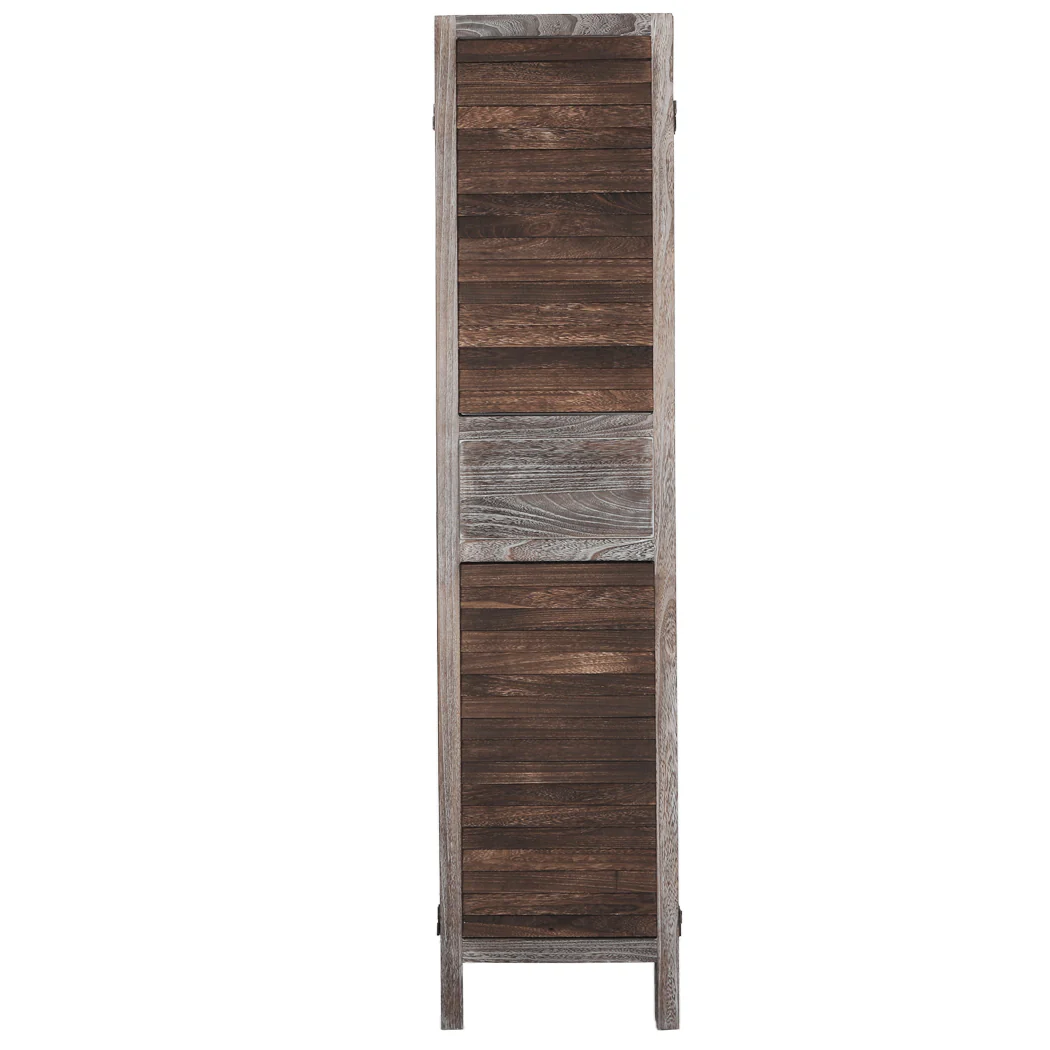 Room Divider 6 Panel Folding - Brown - Nurns