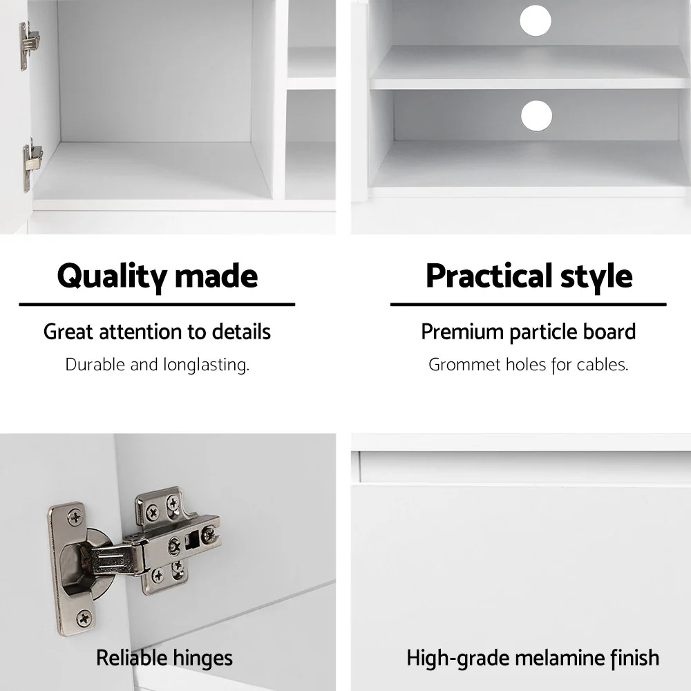 Dyre 120cm TV Entertainment Unit - White - White - Nurns