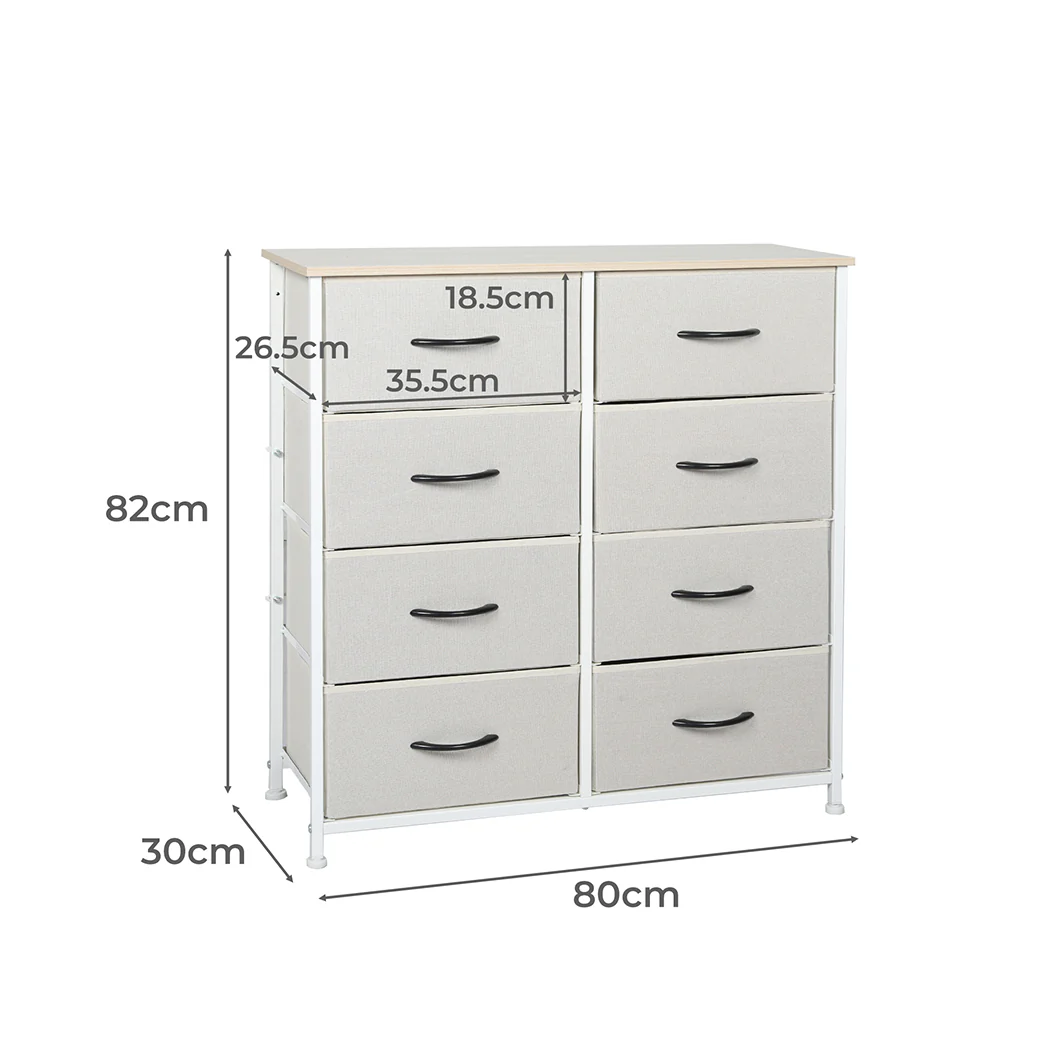 Levede Storage Cabinet Tower Chest Beige - Nurns