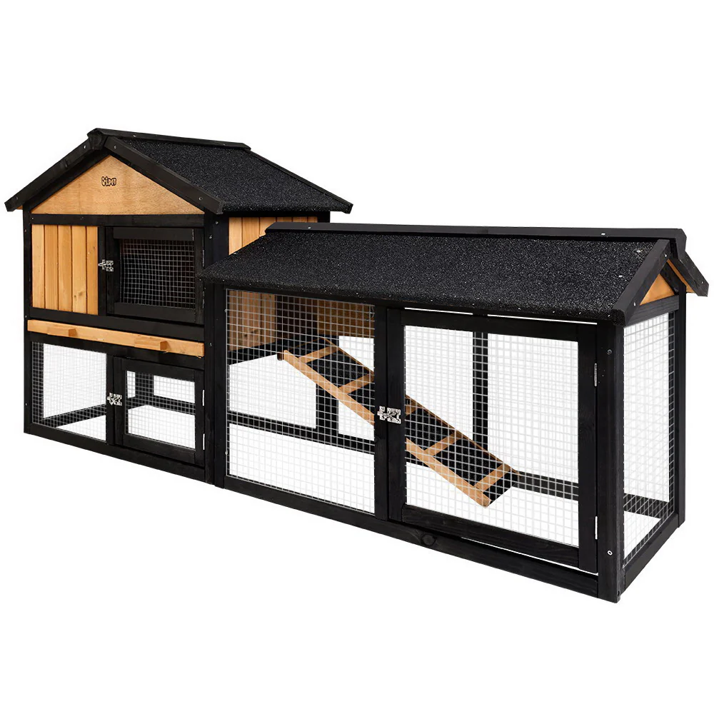 Chicken Coop Rabbit Hutch Wooden Cage Pet Hutch 165cm x 52cm x 86cm - Nurns
