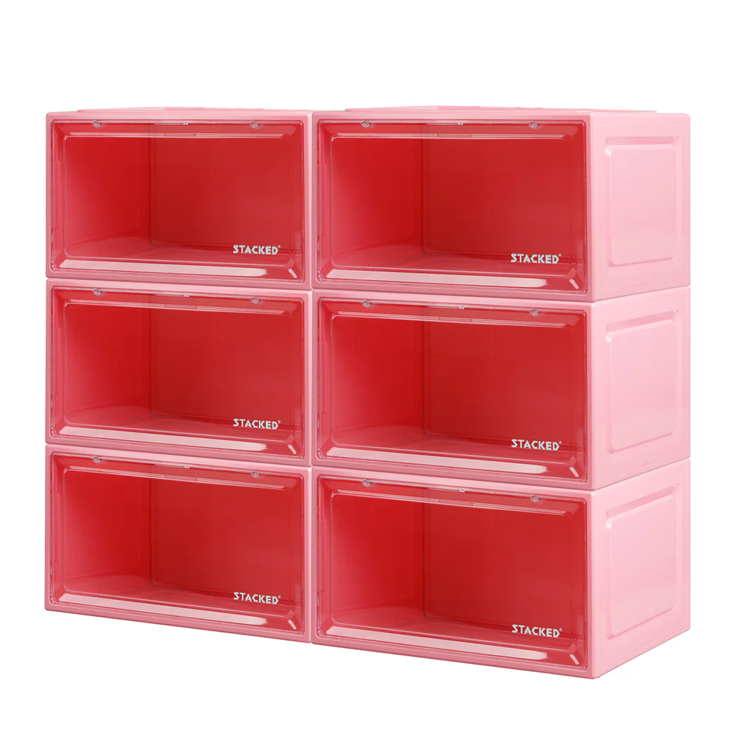 Stacked Sneaker Display Case 6x Shoe Pink - Nurns