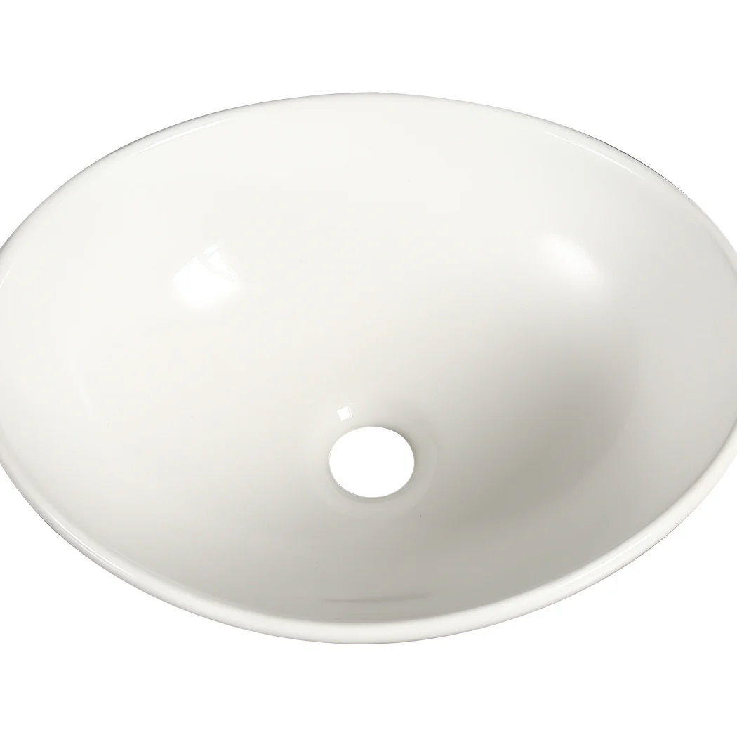 Round Ceramic Basin Bathroom Wash Counter Top Hand Wash Bowl Sink Vanity Above Basins - Nurns