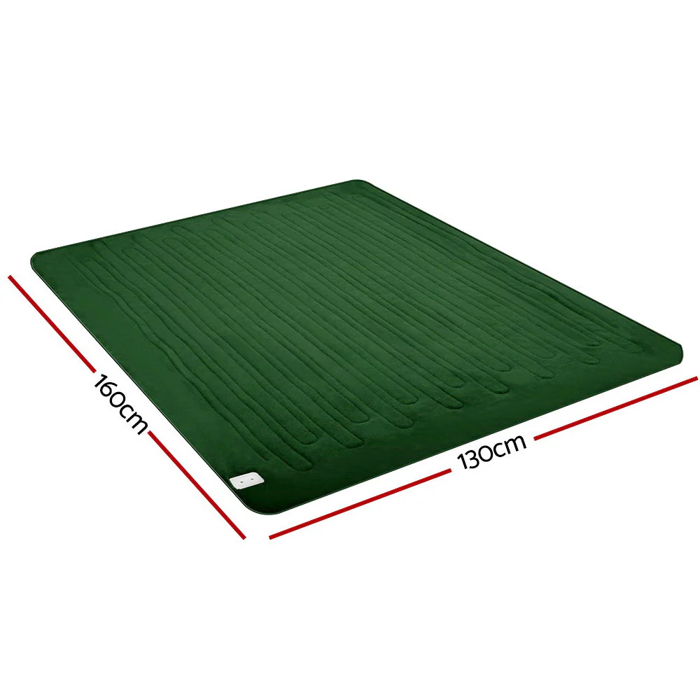 Watson Electric Throw Soft Blanket Rug Heated Washable Snuggle Flannel Winter - Green - Nurns