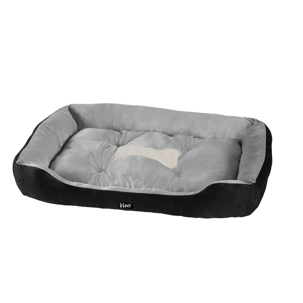 LARGE Dog Beds Pet Calming Soft Sleeping Comfy Plush Mat Cave Washable - Black - Nurns