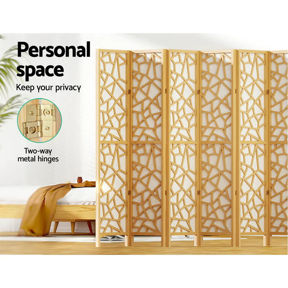 8 Panel Room Divider Screen 325x170cm - Natural - Nurns