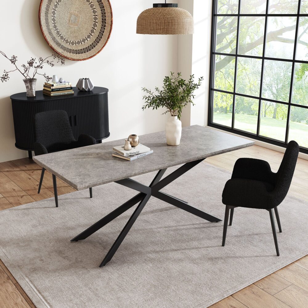 Carter Rectangular Dining Table Mdf Marbling - Nurns