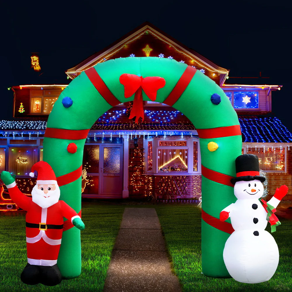Archway Christmas Inflatable Illuminated Xmas Decorations - 2.8M - Nurns
