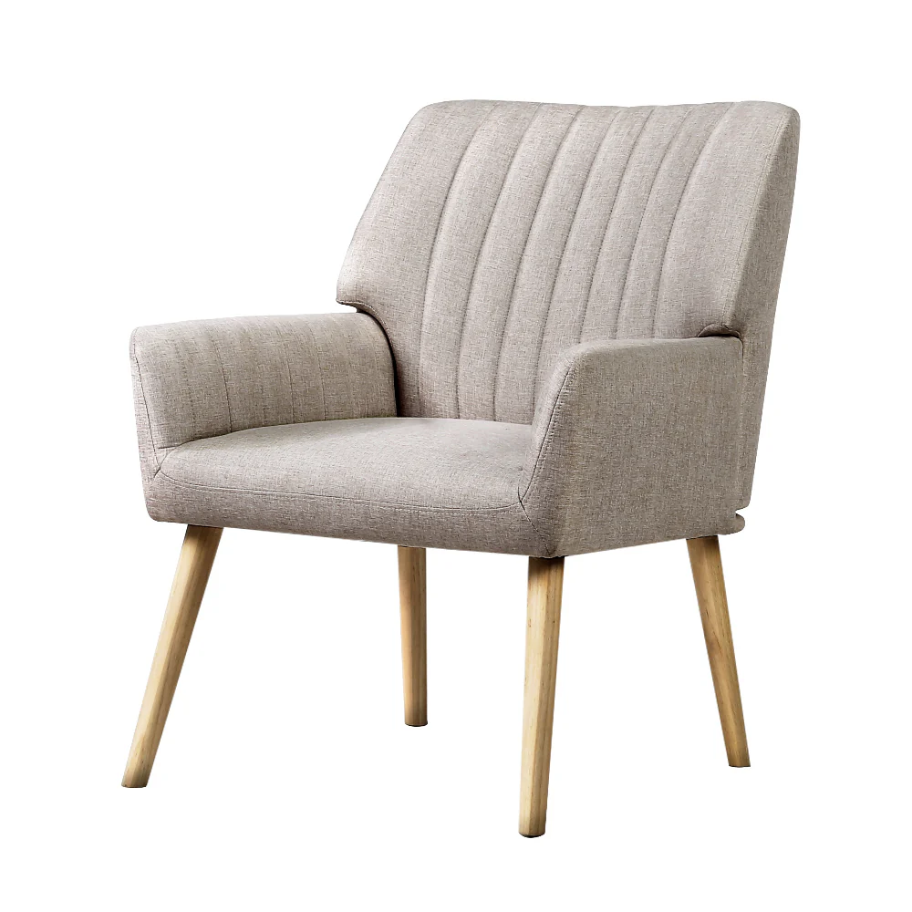 Meertha Accent Fabric Lounge Armchair - Beige - Nurns