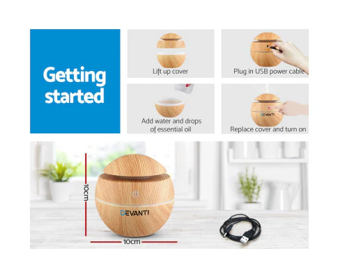 Aroma Diffuser Aromatherapy Light Wood 130ml - Nurns