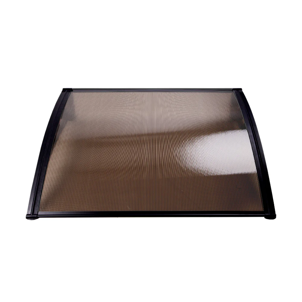 Instahut Window Door Awning 1mx3m Brown - Nurns
