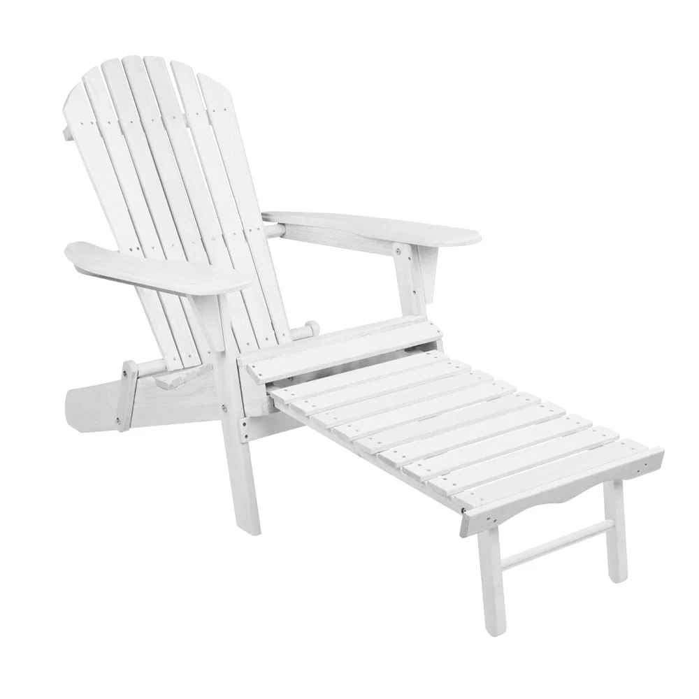 Adirondack Gardeon Sun Lounge Outdoor Chairs Wooden Foldable Patio Furniture - Nurns
