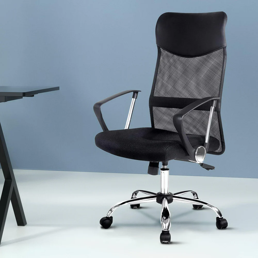 Artiss Mesh Office Chair High Back Black - Nurns