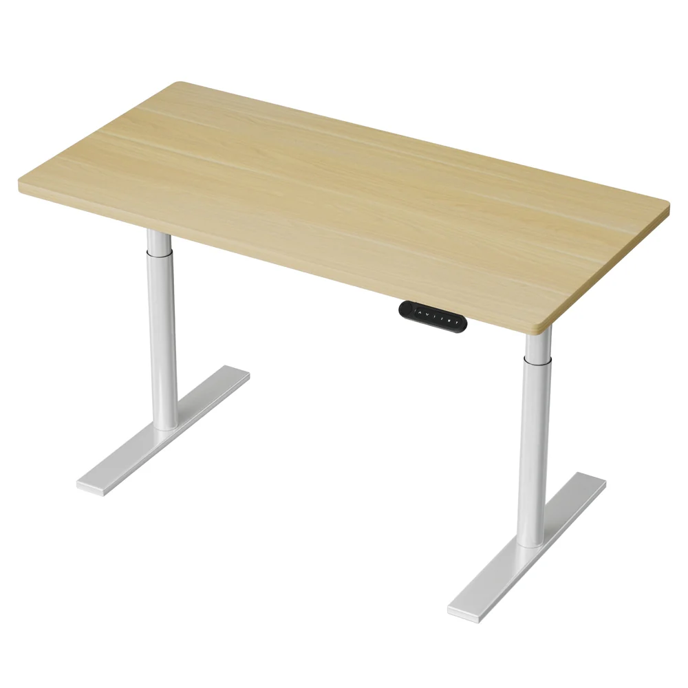 Artiss Standing Desk Motorised Electric Dual Motor 120cm White Oak - Nurns
