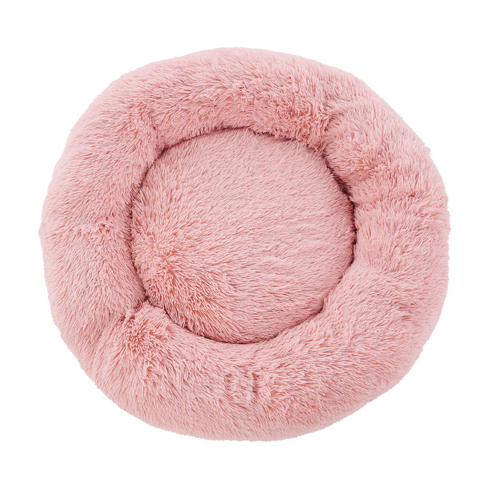 LARGE Dog Beds Pet 90cm Calming Soft Plush - Pink - Nurns