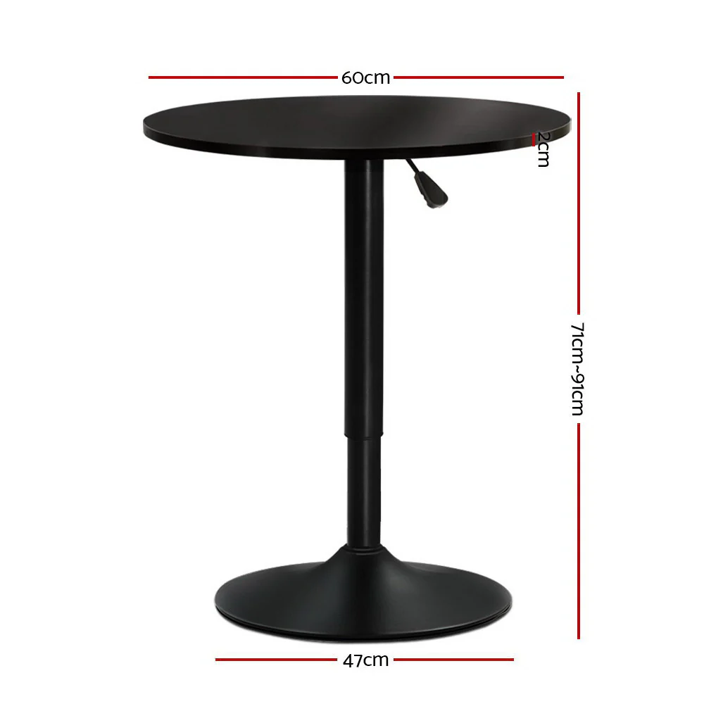 Bar Table Kitchen Tables Swivel Round Metal Black - Nurns