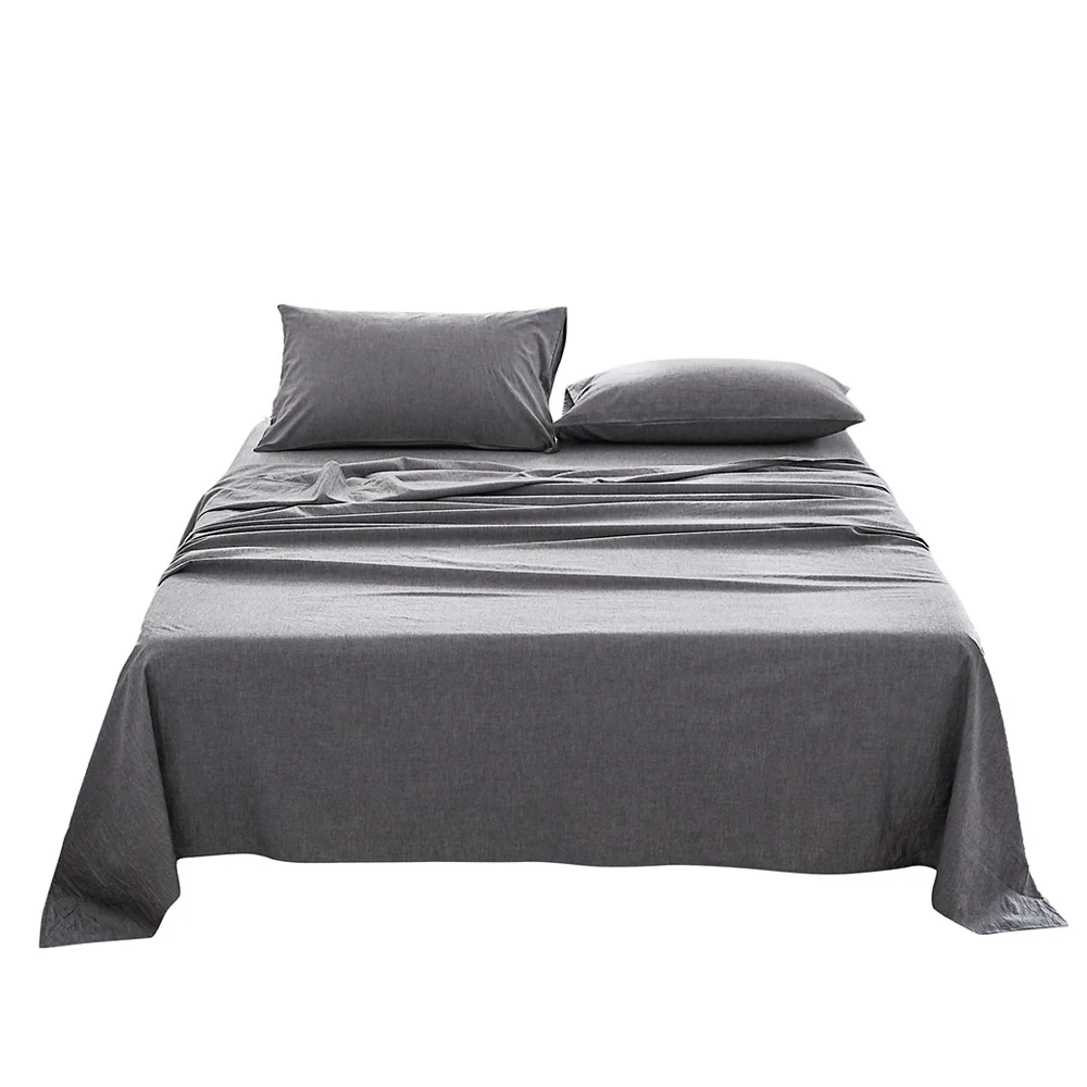 Single Cosy Club Cotton Bed Sheets Set Black Cover - Nurns