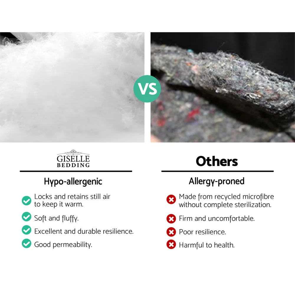 Double Giselle Bedding Mattress Topper Pillowtop Bamboo Charcoal - Nurns