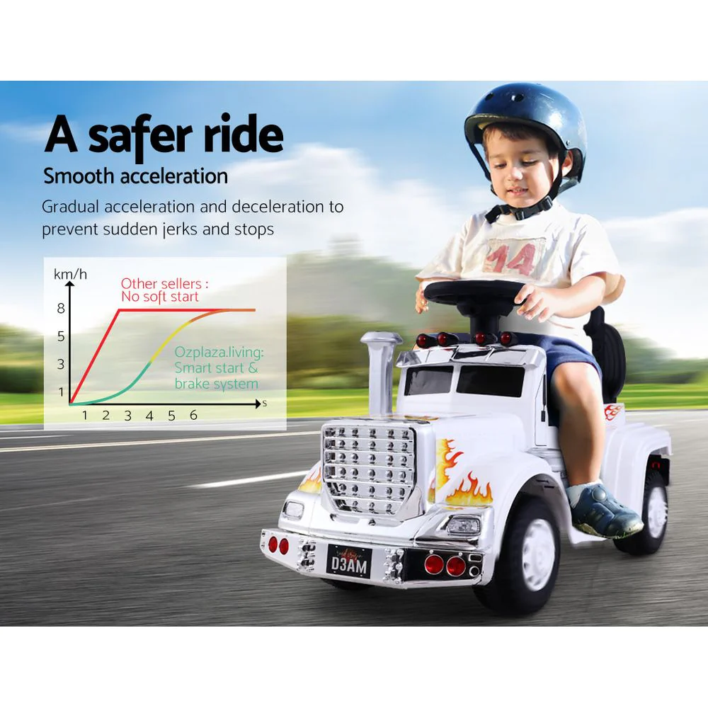 Ride On Cars Kids Electric Toys Car Battery Truck Childrens Motorbike Toy - White - Nurns