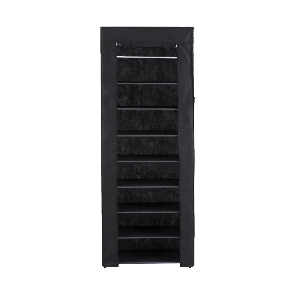 Artiss Shoe Rack Cabinet Removable Cover 10 tier Black - Nurns
