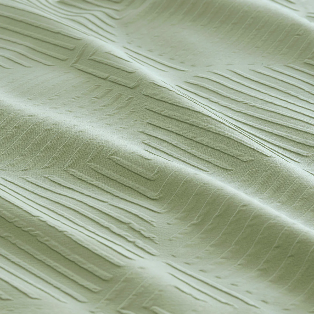 QUEEN Embossed Quilt Cover Set - Palm Green - Nurns