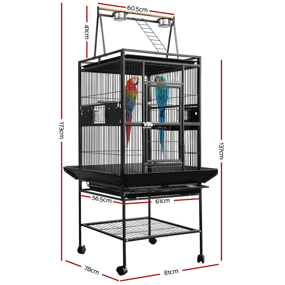 Bird Cage Pet Cages Aviary 173CM Large Travel Stand Budgie Parrot Toys - Nurns