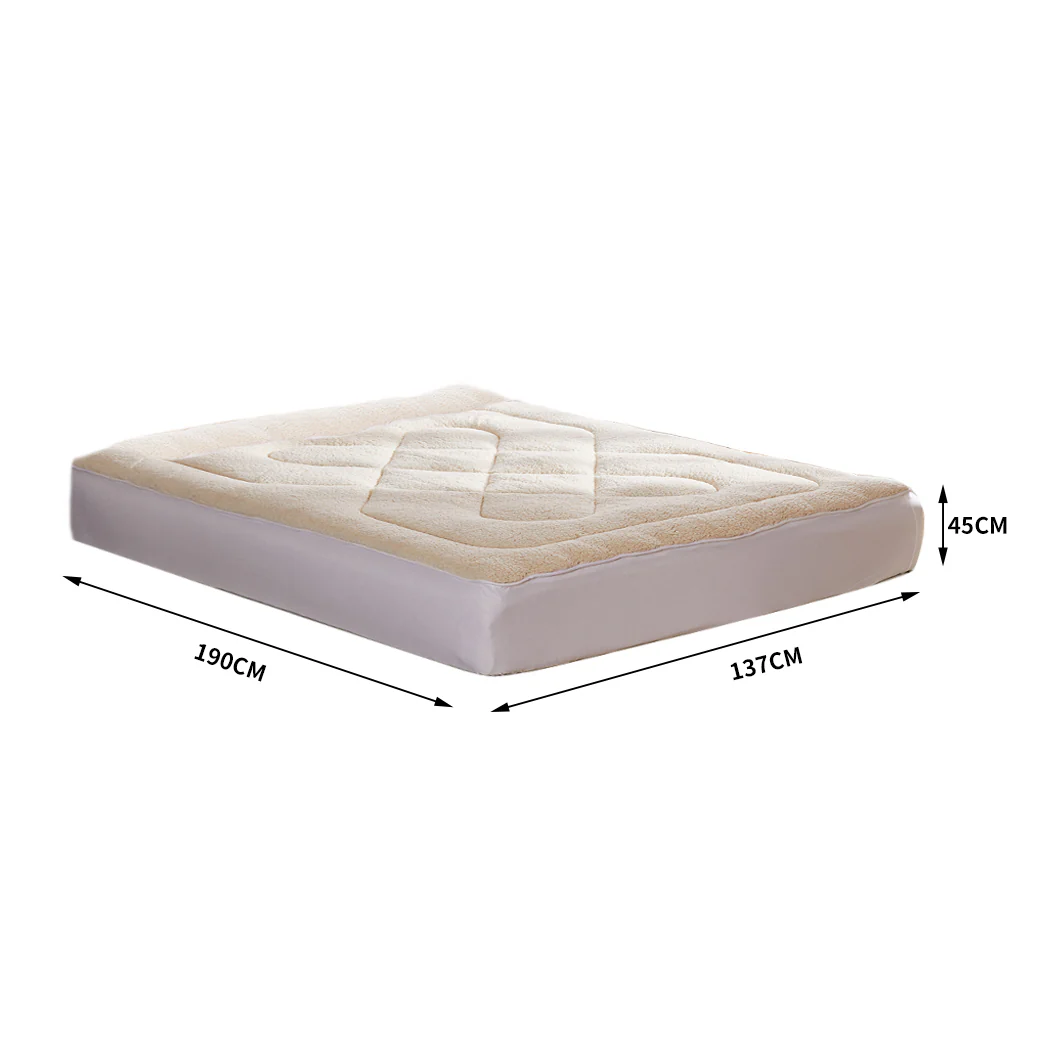 Double DreamZ Mattress Topper 100% Wool Underlay - Nurns