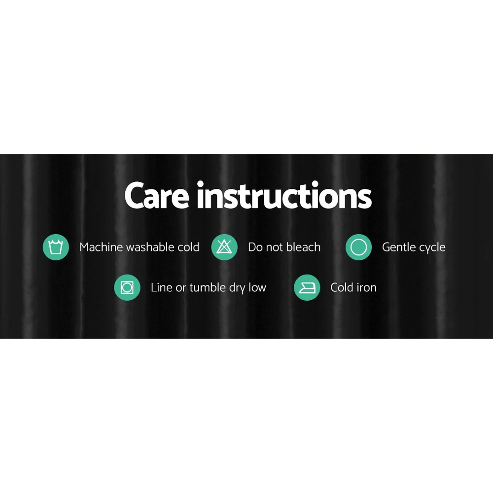 Set of 2 Blockout Curtains Blackout Window Curtain Eyelet 140x230cm Black Shine - Nurns