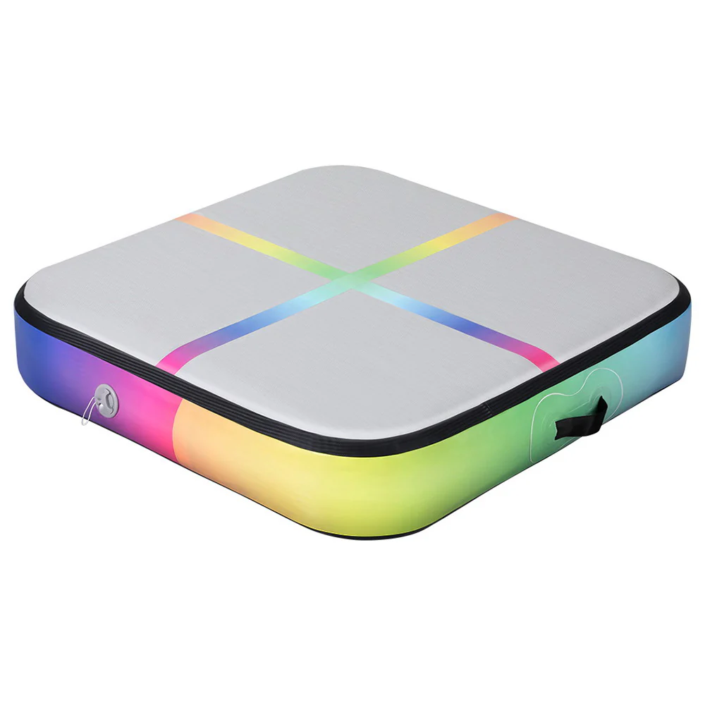 Everfit 1m Air Track Mat Inflatable Gymnastics Tumbling Mat W/ Pump Colourful - Nurns