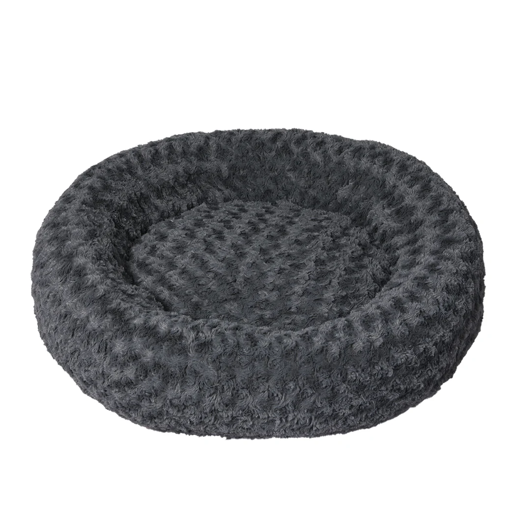 MEDIUM Dog Beds Calming Warm Soft Plush - Dark Grey - Nurns