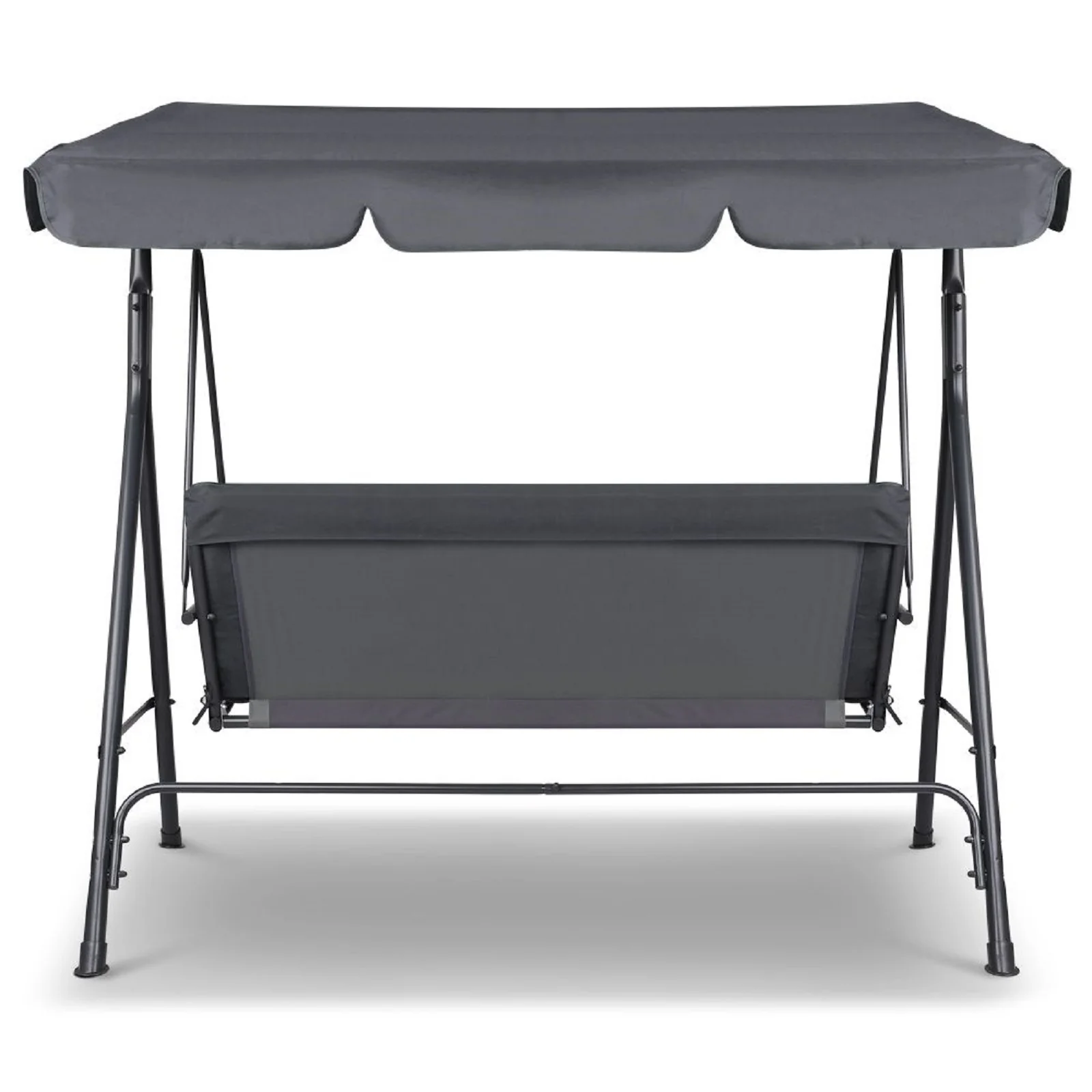 Colton Outdoor Swing Bench Seat Chair Canopy Furniture 3 Seater Garden Hammock - Grey - Nurns