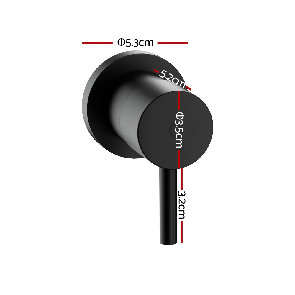 Basin Twin Tap Wall Round Brass Faucet Shower Bathtub Black - Nurns